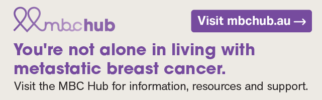Mobile web banner: You're not alone in living with metastatic breast cancer
